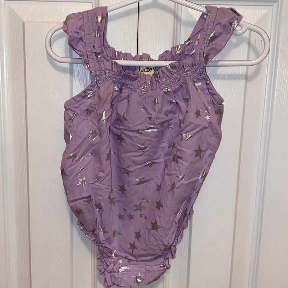 Beautiful Lilac and sliver  baby romper